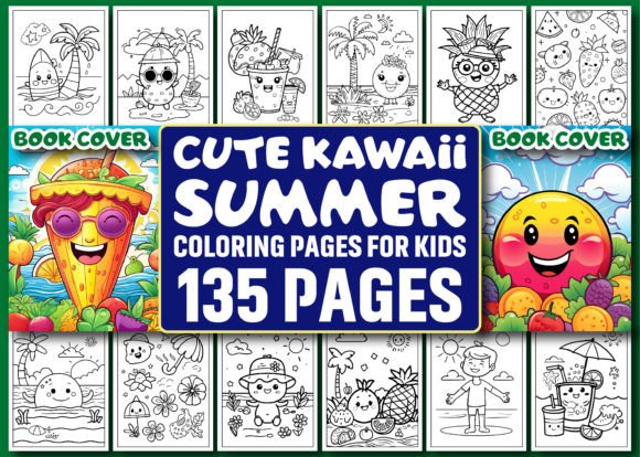 135 Cute Kawaii Summer Coloring Pages: A Fun and Creative Resource for Kids and Adults