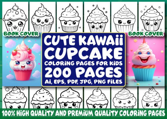 200 Cute Kawaii Cupcake Coloring Pages for Creative Expression
