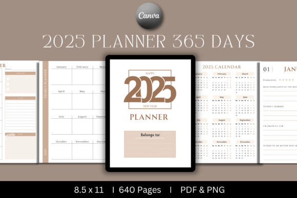 2025 Planner 365 Days KDP Interior