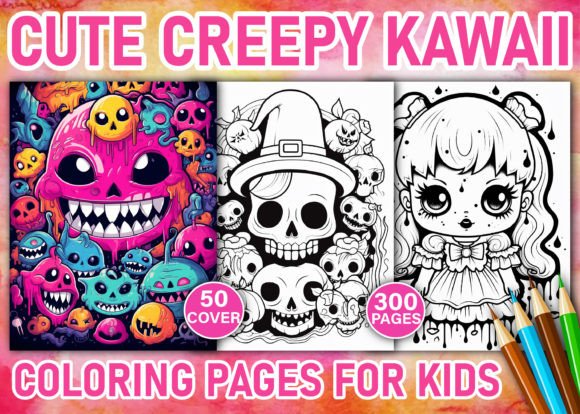 300 Creepy Kawaii Coloring Pages for KDP: A Creative Resource for Artists and Businesses