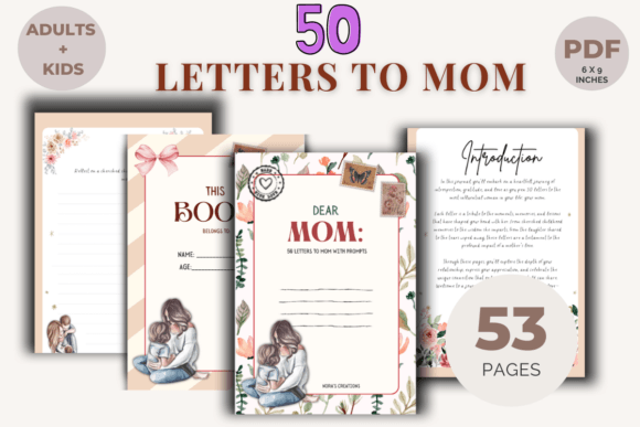 50 Letters to Mom Prompt Journal: A Heartfelt Way to Express Love and Gratitude