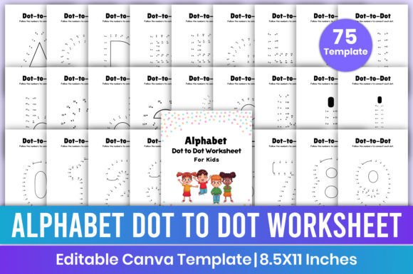 Alphabet Dot to Dot Worksheets for Kids