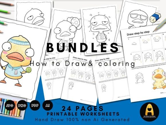 Duck Bundles, Coloring, How to Draw