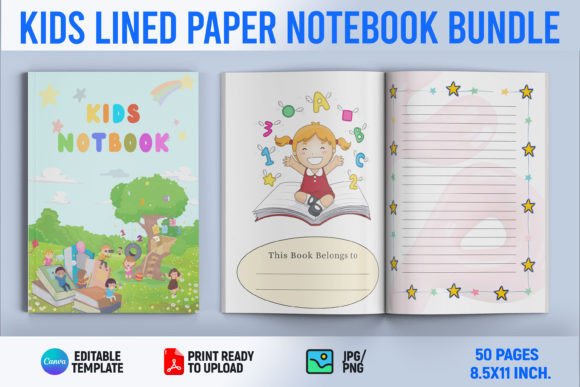 Kids Lined Paper Bundle Notebook
