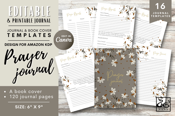 Prayer Journal for KDP Editable 644: A Practical Tool for Customizable Content Creation