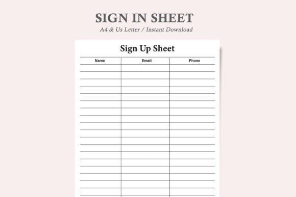Sign in Sheet Template, Sign Up Sheet: Streamline Your Event Management